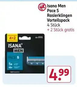 Rossmann Isana men pace 5 rasierklingen vorteilspack Angebot