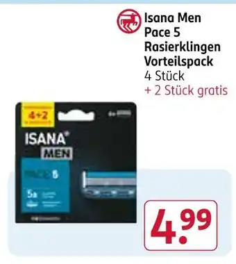 Rossmann Isana men pace 5 rasierklingen vorteilspack Angebot