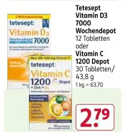 Rossmann Tetesept vitamin d3 7000 wochendepot Angebot