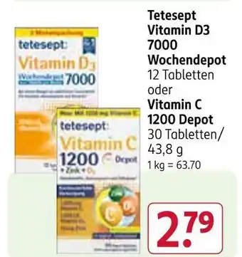 Rossmann Tetesept vitamin d3 7000 wochendepot Angebot