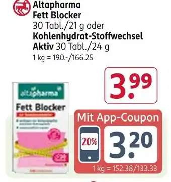 Rossmann Altapharma fett blocker Angebot
