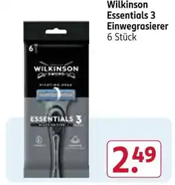 Rossmann Wilkinson essentials 3 einwegrasierer Angebot