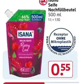 Rossmann Isana seife nachfüllbeutel Angebot