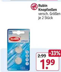 Rossmann Rubin knopfzellen Angebot