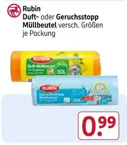 Rossmann Rubin duft- oder geruchsstopp müllbeutel Angebot