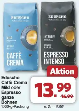 Famila Nord West Eduscho Caffè Crema Mild oder Espresso ganze Bohnen Angebot