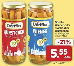 Famila Nord West Dörffler Wiener oder Frankfurter Würstchen Angebot