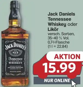 Famila Nord West Jack Daniels Tennessee Whiskey oder Likör Angebot