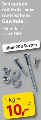 Sonderpreis Baumarkt Schrauben mit Holz- oder metrischem Gewinde Angebot