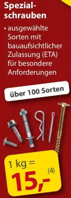 Sonderpreis Baumarkt Spezialschrauben Angebot