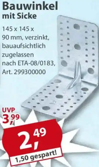 Sonderpreis Baumarkt Bauwinkel mit Sicke Angebot
