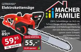 Sonderpreis Baumarkt GERMANIA Elektrokettensäge Angebot