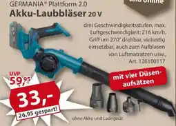 Sonderpreis Baumarkt GERMANIA Plattform 2.0 Akku-Laubbläser 20 v Angebot