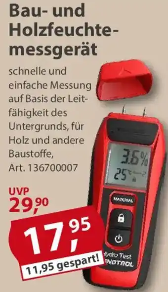 Sonderpreis Baumarkt Bau- und Holzfeuchtemessgerät Angebot