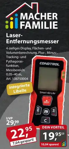 Sonderpreis Baumarkt Laser- Entfernungsmesser Angebot