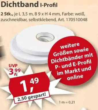 Sonderpreis Baumarkt Dichtband I-Profil Angebot