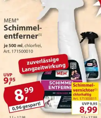 Sonderpreis Baumarkt MEM Schimmelentferner Angebot