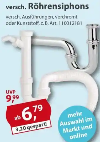 Sonderpreis Baumarkt versch. Röhrensiphons Angebot