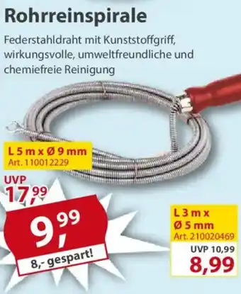 Sonderpreis Baumarkt Rohrreinspirale Angebot