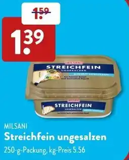 Aldi Süd MILSANI Streichfein ungesalzen Angebot