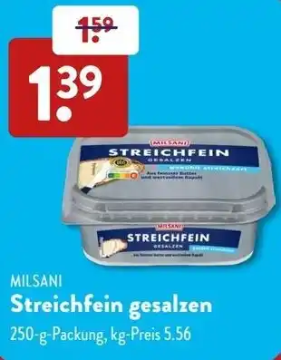 Aldi Süd MILSANI Streichfein gesalzen Angebot