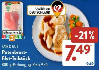 Aldi Süd FAIR & GUT Putenbrust- filet-Teilstück Angebot