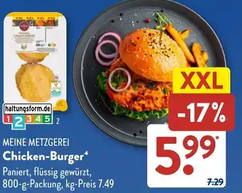 Aldi Süd MEINE METZGEREI Chicken-Burger Angebot