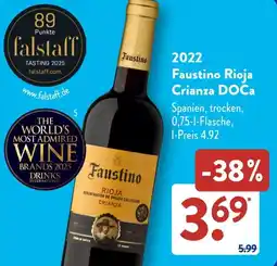Aldi Süd 2022 Faustino Rioja Crianza DOCa Angebot
