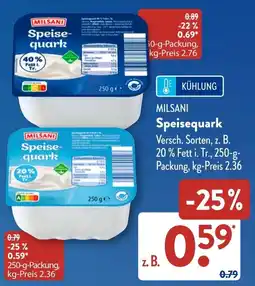 Aldi Süd MILSANI Speisequark Angebot