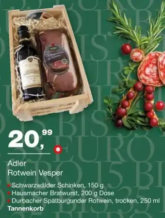 Handelshof Adler Rotwein Vesper Angebot