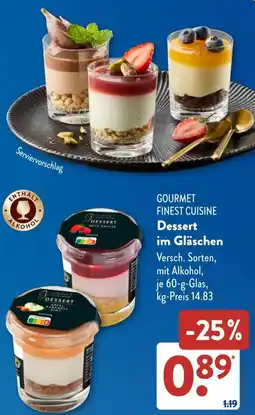 Aldi Süd GOURMET FINEST CUISINE Dessert im Gläschen Angebot