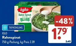 Aldi Süd IGLO Rahmspinat Angebot