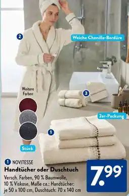 Aldi Süd NOVITESSE Handtücher oder Duschtuch Angebot