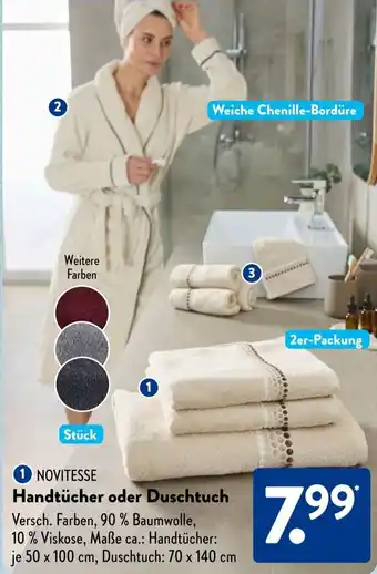 Aldi Süd NOVITESSE Handtücher oder Duschtuch Angebot