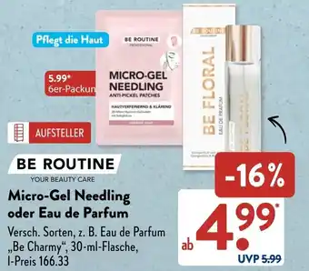 Aldi Süd BE ROUTINE Micro-Gel Needling oder Eau de Parfum Angebot