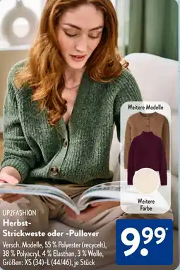 Aldi Süd UP2FASHION Herbst- Strickweste oder -Pullover Angebot