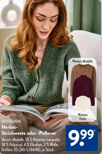 Aldi Süd UP2FASHION Herbst- Strickweste oder -Pullover Angebot
