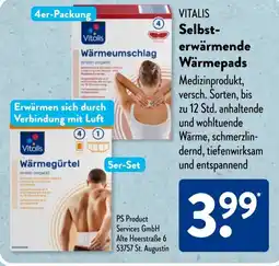 Aldi Süd VITALIS Selbst- erwärmende Wärmepads Angebot
