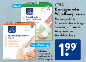 Aldi Süd VITALIS Bandagen oder Wundkompressen Angebot