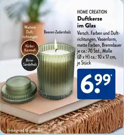 Aldi Süd HOME CREATION Duftkerze im Glas Angebot
