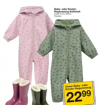 Zeeman Baby- oder Kinder- Regenanzug Softshell Angebot