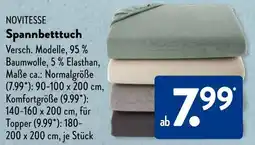 Aldi Süd NOVITESSE Spannbetttuch Angebot
