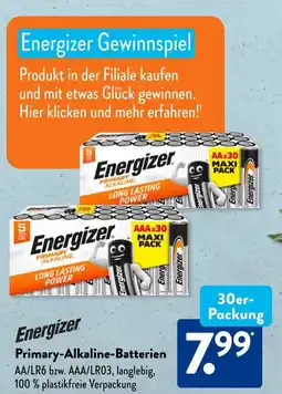 Aldi Süd Energizer Primary-Alkaline-Batterien 30er- Packung Angebot