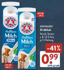 Aldi Süd BÄRENMARKE H-Milch Angebot