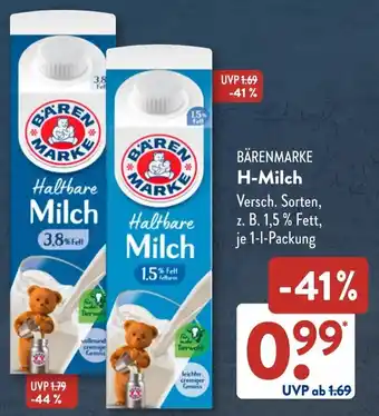 Aldi Süd BÄRENMARKE H-Milch Angebot
