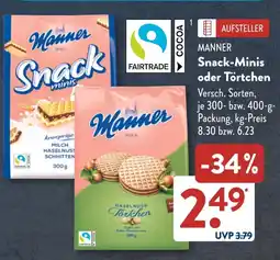 Aldi Süd MANNER Snack-Minis oder Törtchen Angebot