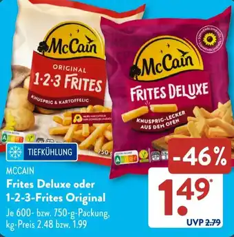 Aldi Süd MCCAIN Frites Deluxe oder 1-2-3-Frites Original Angebot