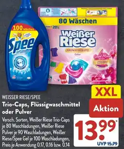 Aldi Süd WEISSER RIESE/SPEE Trio-Caps, Flüssigwaschmittel oder Pulver Angebot