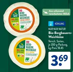 Aldi Süd NUR NUR NATUR Bio-Bergbauern- Weichkäse Angebot