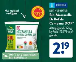 Aldi Süd NUR NUR NATUR Bio-Mozzarella Di Bufala Campana DOP Angebot